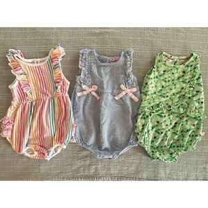 Ruffle Butts Bubble Rompers 18-24 Months Baby Girl Bundle of 3